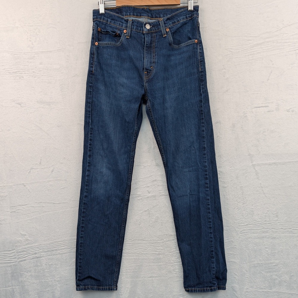Levi's Jeans Men's 32x32 Blue Dark Wash 505 Regular Fit Straight Leg Workwear